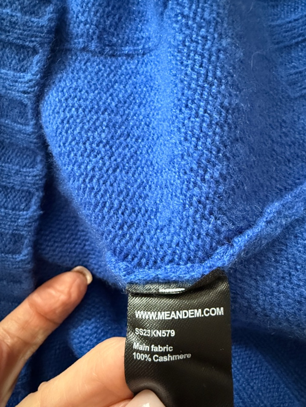 ME+EM S Small Cashmere Open Front V Neck Cardigan Layering Cobalt Electric Blue - Picture 12 of 12